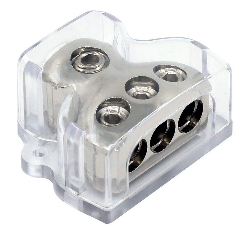 ZOOKOTO 1X0GA In/3X4GA Out Power Distribution Block, Auto Car Audio Amplifier 1 in 3 Ways Fuse Holder Circuit Protector (3 Way) - Image 1